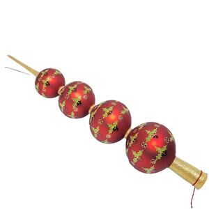 Christopher Radko "Holly on High" Spire Topped Christmas Tree Topper New 4 ball